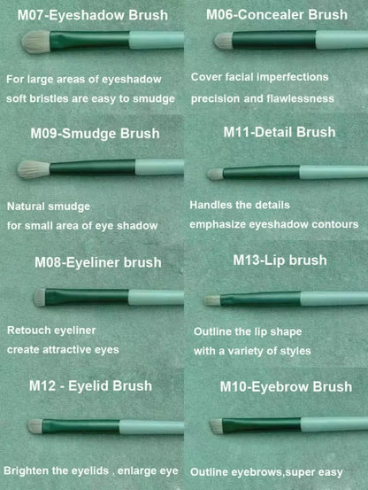10/13PCS Makeup Brushes Set Eye Shadow Foundation Women Cosmetic Brush Eyeshadow Blush Beauty Soft Tools Bag Makeup Brush Set