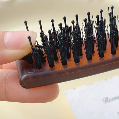Foldable Hair Comb Double Side Anti Static Head Massager Travel Hair Styling Tool Portable Boar Bristle Hairdressing Salon Brush