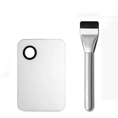 1/2/3pcs Multi-Use Foundation Ultra-Fine Brush and Stainless Steel Makeup Mixing Palette with Spatula Mixing Stick Beauty Tools
