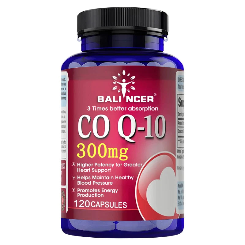 Coenzyme Q10 Capsules, 300 Mg, To Promote Cardiovascular Health and Heart Health, Provide Energy To Support Joint Health