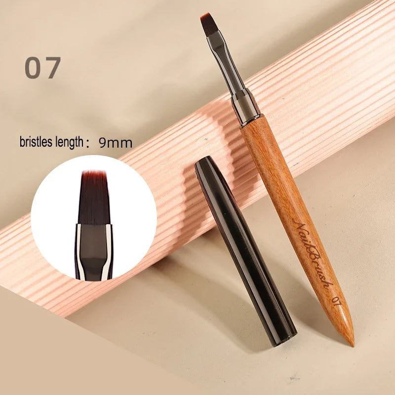 Nail Art Brush Sandalwood Lines Drawing Painting Phototherapy Gradient Sweeping Specific Pen UV Gel Liner Brush Manicure Tools