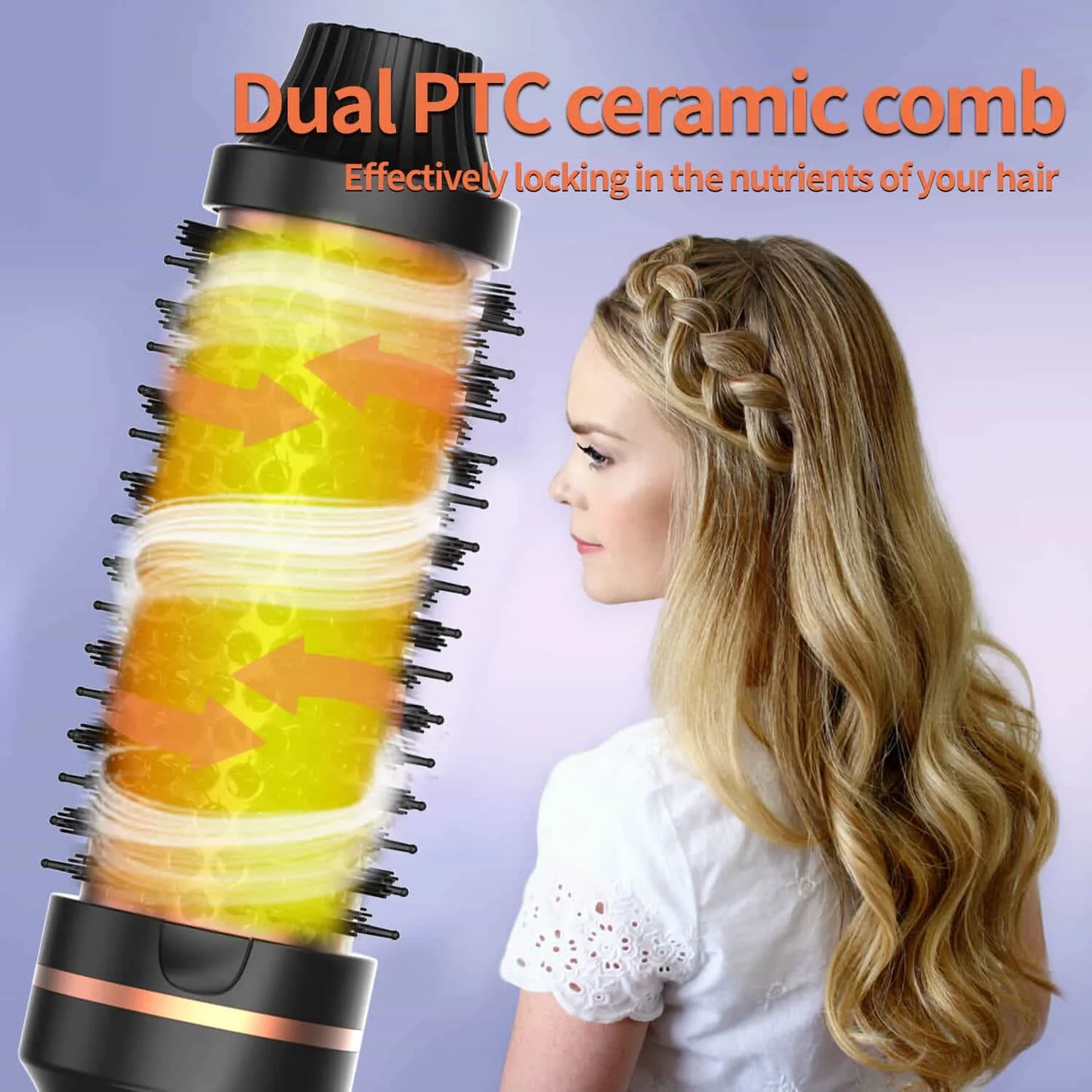 10   Hair Curler Ceramic Curling Iron Anti Scald Double PTC For Women Hot Brush Travel Fast Heating Heated Brush Thermal Brush