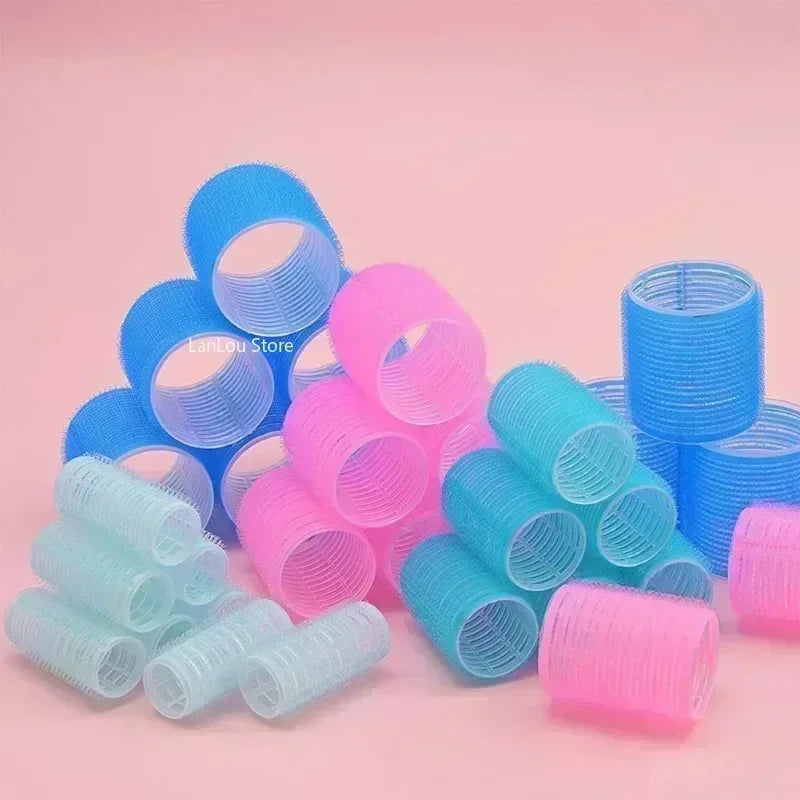 Self-Grip Hair Rollers Heatless Hair Curlers No Heat Hair Bang Volume Self-adhesive Hook &amp Loop DIY Styling Tool Random Color