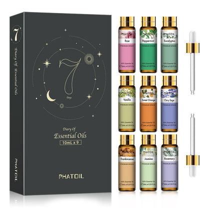 9pcs Essential Oils Set 10ml Pure Natural Gift Set Kit for HumidifIer Diffuser Candles making DIY Soap Aroma Oil for Skin Care