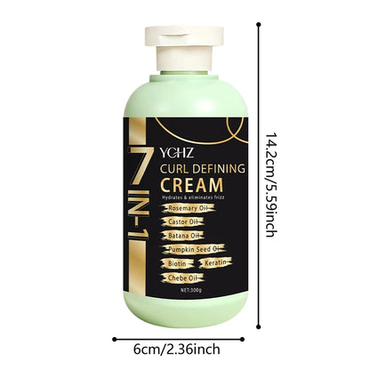 Curly Hair Care Cream, Deeply Moisturizing and Long-Lasting, Suitable for Wavy and Curly Hair, Protects Permed and Curled Hair, Enhances Cream, Suitable for All Hair Types