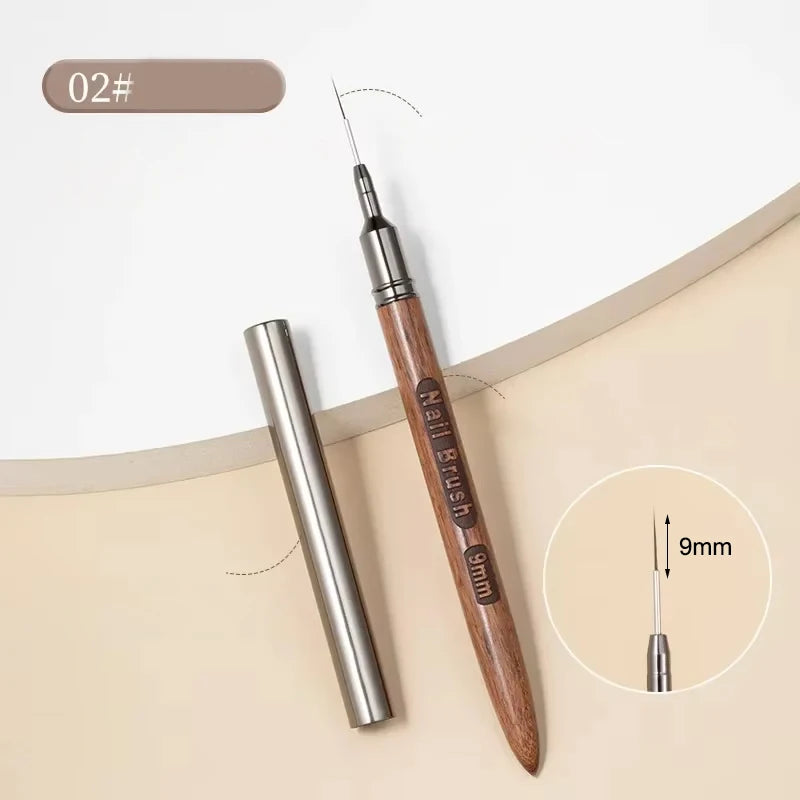 Nail Brush Wood Handle Gel Nail Art Liner DIY Painting Brush Drawing Lines Stripe Flower Painting Pen UV Gel Manicure Salon Tool