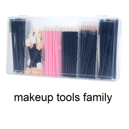 220Pcs Makeup Tools Kit Case Eyebrow Brush Eyelash Mascara Wands Lipstick Lip Brush Disposable Eyeliner Eyeshadow Applicator Set