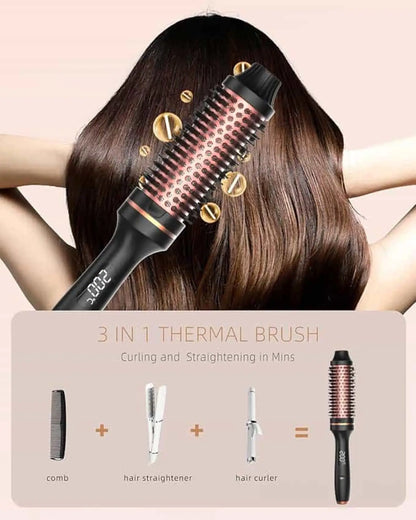 10   Hair Curler Ceramic Curling Iron Anti Scald Double PTC For Women Hot Brush Travel Fast Heating Heated Brush Thermal Brush