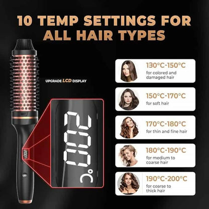 10   Hair Curler Ceramic Curling Iron Anti Scald Double PTC For Women Hot Brush Travel Fast Heating Heated Brush Thermal Brush