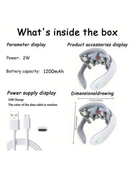 2026 TENS Pulse Back Neck Massage Wireless Smart Sholder Cervical Massager Heating Relief Muscle Punch Beating Health Rechargeab