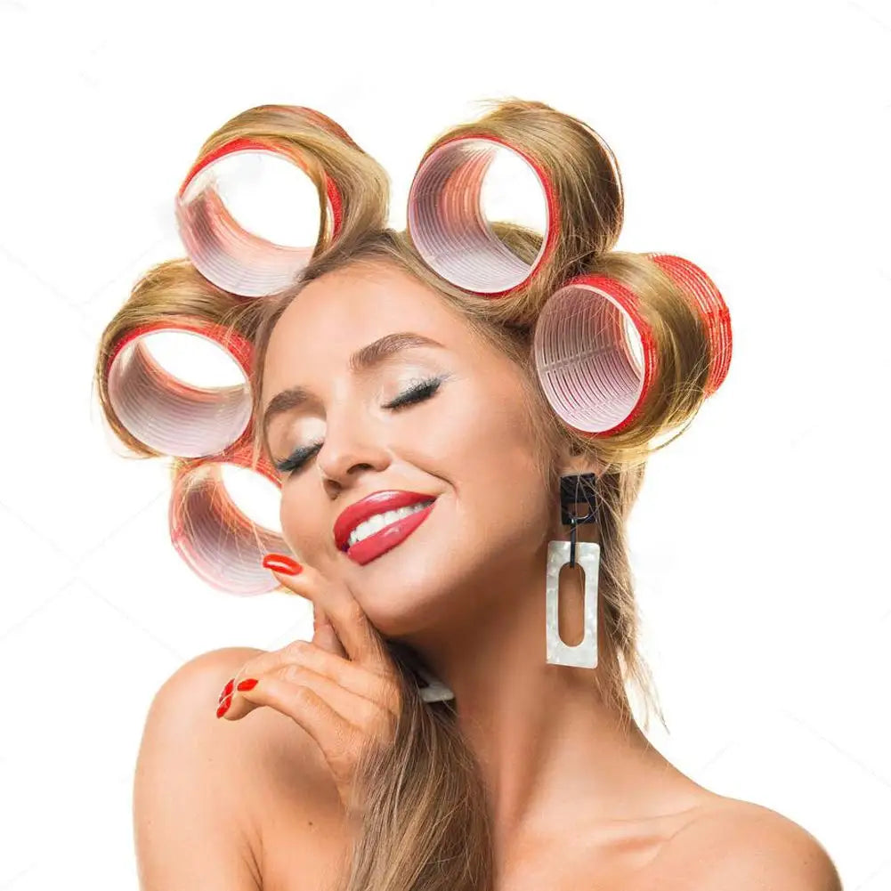 Self-Grip Hair Rollers Heatless Hair Curlers No Heat Hair Bang Volume Self-adhesive Hook &amp Loop DIY Styling Tool Random Color