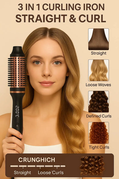 10   Hair Curler Ceramic Curling Iron Anti Scald Double PTC For Women Hot Brush Travel Fast Heating Heated Brush Thermal Brush