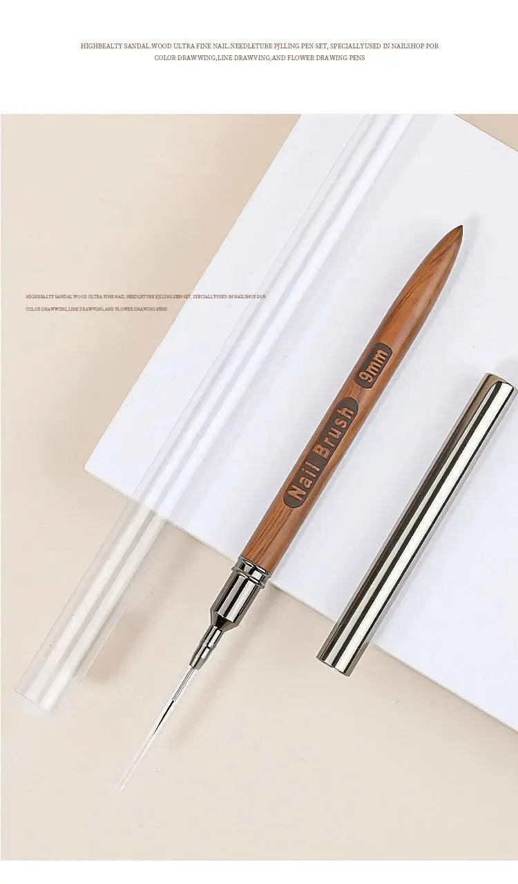 Nail Brush Wood Handle Gel Nail Art Liner DIY Painting Brush Drawing Lines Stripe Flower Painting Pen UV Gel Manicure Salon Tool