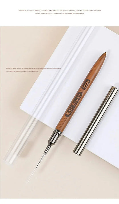Nail Brush Wood Handle Gel Nail Art Liner DIY Painting Brush Drawing Lines Stripe Flower Painting Pen UV Gel Manicure Salon Tool