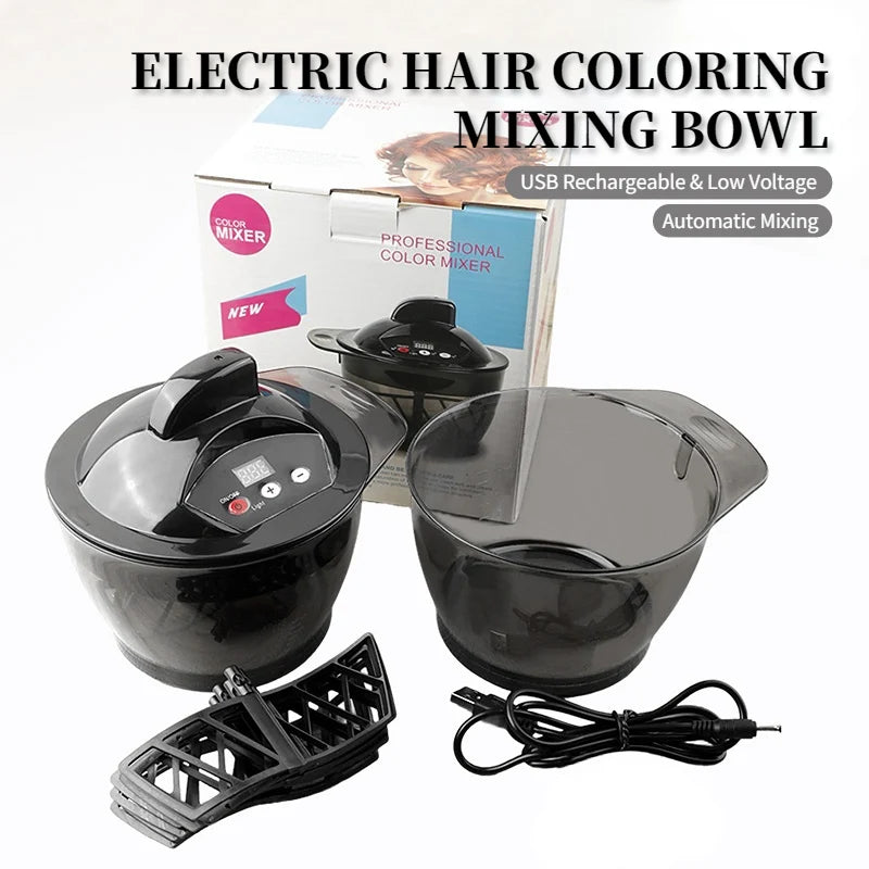 Professional Hair Color Dyeing Electric Hair Coloring Automatic Mixer Hairs Color Cream Mixing Bowl Hairdressing Dyeing Stirrer