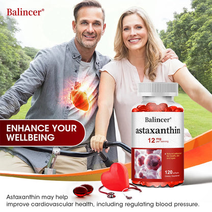 Astaxanthin 12mg - Supports Eye Health, Joint Health, Internal Circulation, Skin Health, Boosts Immunity, Improves Digestion
