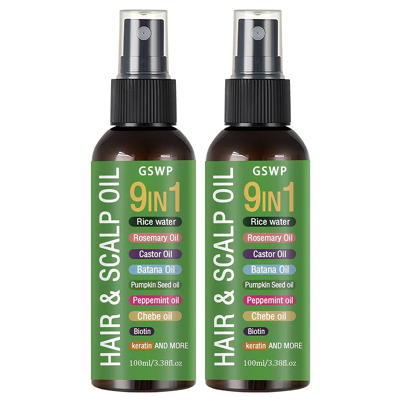 GSWP 9-in-1 Hair Oil,Tames Dryness & Breakage,deep moisturizing and smooth,heat protection, no need to wash.100ml/200ml