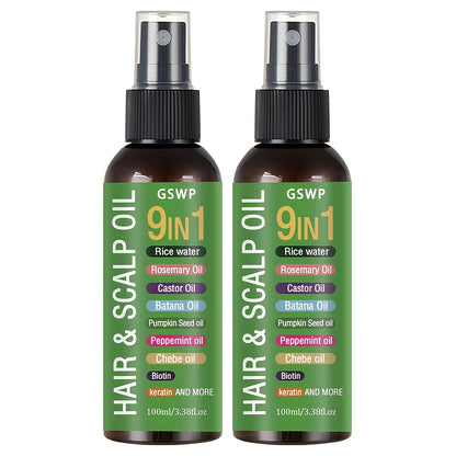 GSWP 9-in-1 Hair Oil,Tames Dryness & Breakage,deep moisturizing and smooth,heat protection, no need to wash.100ml/200ml
