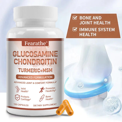 Glucosamine Chondroitin Turmeric MSM Supplement, Support Joint and Bone Health, Promote Immune Health, Cartilage Health