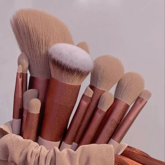 10/13PCS Makeup Brushes Set Eye Shadow Foundation Women Cosmetic Brush Eyeshadow Blush Beauty Soft Tools Bag Makeup Brush Set