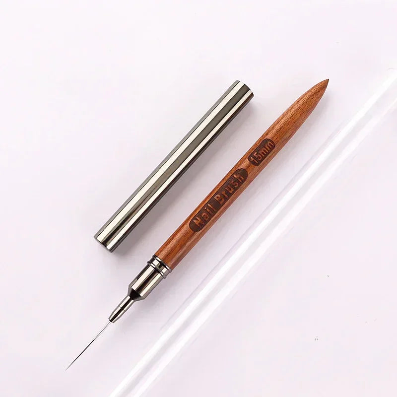 Nail Brush Wood Handle Gel Nail Art Liner DIY Painting Brush Drawing Lines Stripe Flower Painting Pen UV Gel Manicure Salon Tool