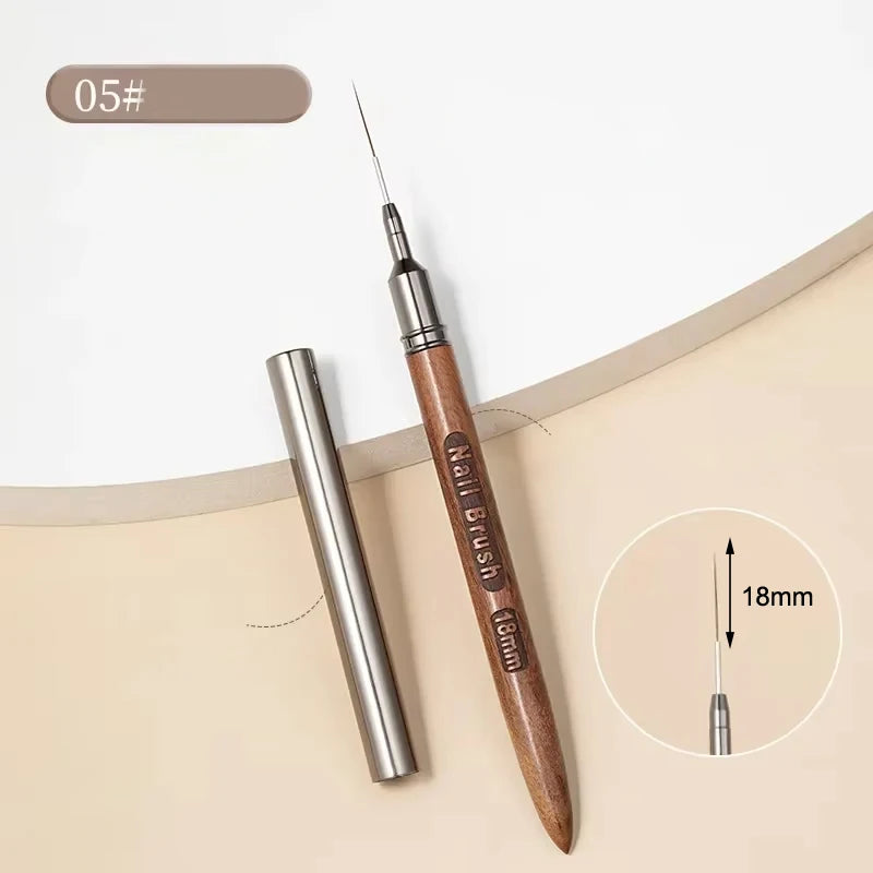 Nail Brush Wood Handle Gel Nail Art Liner DIY Painting Brush Drawing Lines Stripe Flower Painting Pen UV Gel Manicure Salon Tool