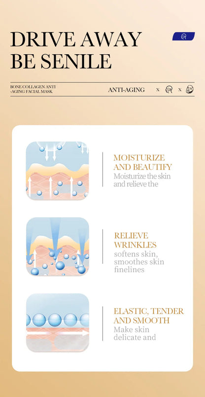 30pcs SADOER Collagen Anti-aging Face Mask Moisturizing Anti-Wrinkle Brightening skincare Sheet Facial Masks Skin Care