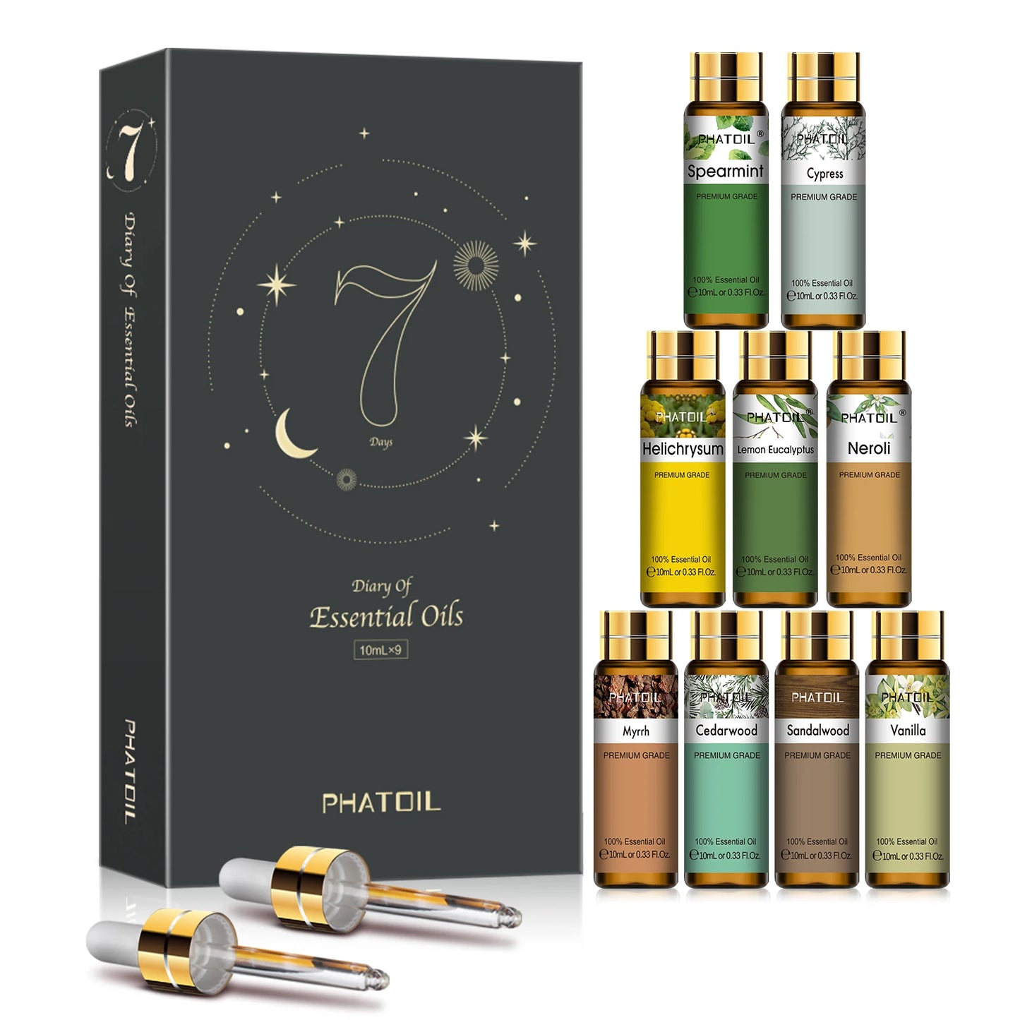 9pcs Essential Oils Set 10ml Pure Natural Gift Set Kit for HumidifIer Diffuser Candles making DIY Soap Aroma Oil for Skin Care