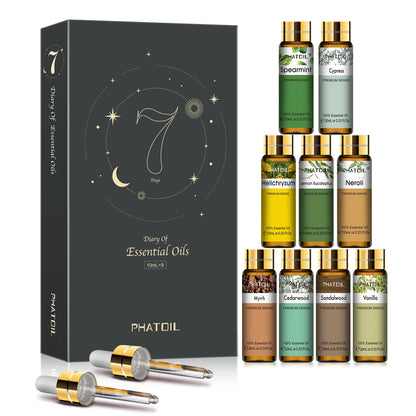 9pcs Essential Oils Set 10ml Pure Natural Gift Set Kit for HumidifIer Diffuser Candles making DIY Soap Aroma Oil for Skin Care