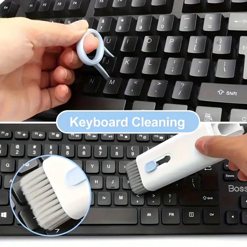 7-in-1 Portable Cleaning Kit: Keyboard, Earphone, Screen, Mini Brushes, Crevice Tool. Travel Gadget | Back to School Essentials