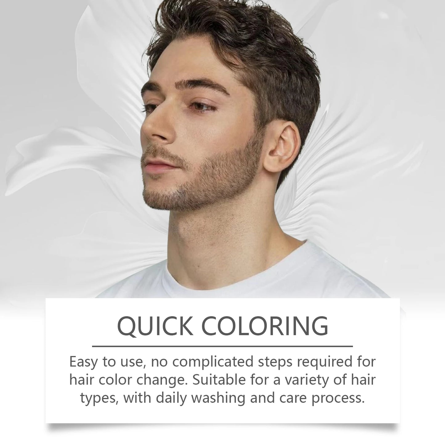 Men Hair Dye Shampoo 3 in 1 for Gray White Hair Coverage Natural Herbal Ingredient Brown Hair Coloring Black Beard Color Shampoo
