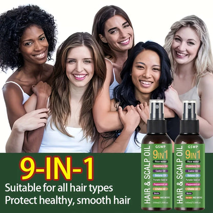 GSWP 9-in-1 Hair Oil,Tames Dryness & Breakage,deep moisturizing and smooth,heat protection, no need to wash.100ml/200ml