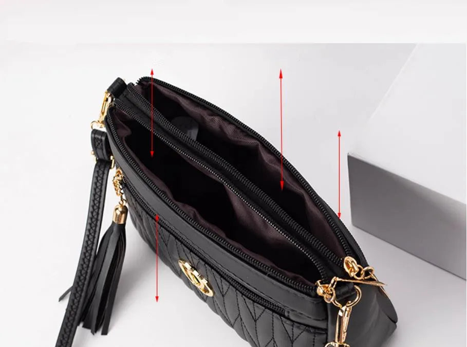 Classic Quilted Crossbody Bag for Women Vintage Synthetic Leather Shoulder Strap, Handbag & Phone Wallet for Everyday Essentials