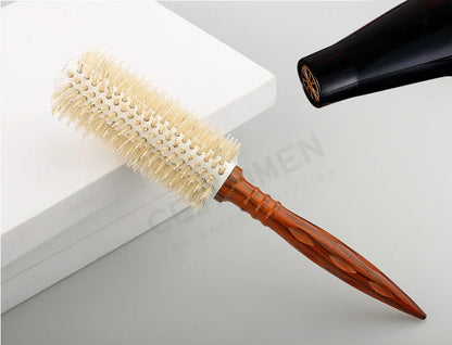 3 Size Salon Hair Curls Brush Antistatic Wooden Hair Round Brush For Hairdressing Nylon And Bamboo Fibre Barber Brushes