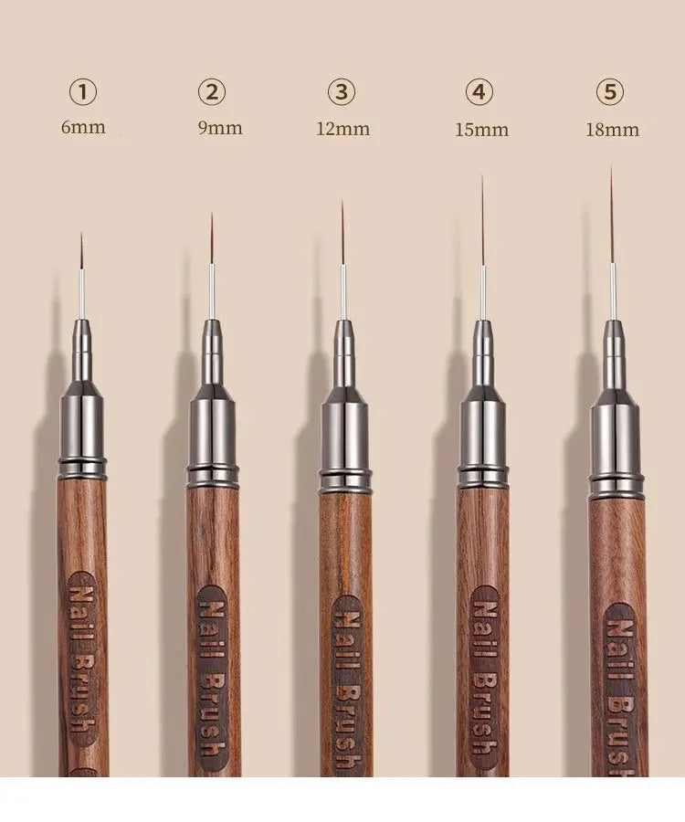Nail Brush Wood Handle Gel Nail Art Liner DIY Painting Brush Drawing Lines Stripe Flower Painting Pen UV Gel Manicure Salon Tool