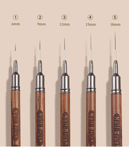 Nail Brush Wood Handle Gel Nail Art Liner DIY Painting Brush Drawing Lines Stripe Flower Painting Pen UV Gel Manicure Salon Tool