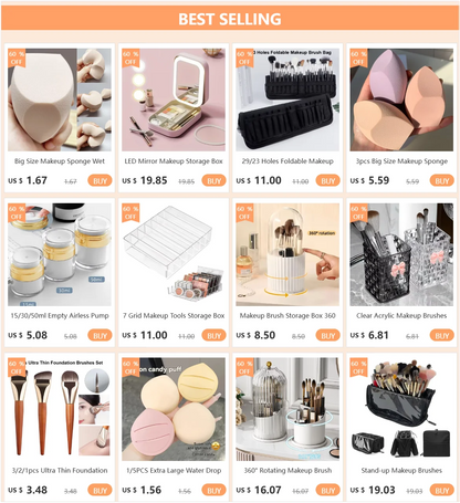 Makeup Brush Case Makeup Tools Holder Stand Cosmetic Bag Net Zipper Makeup Bag Stand-up Foldable Cosmetic Tool Bags Toiletry Bag