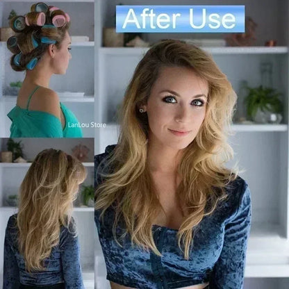 Self-Grip Hair Rollers Heatless Hair Curlers No Heat Hair Bang Volume Self-adhesive Hook &amp Loop DIY Styling Tool Random Color