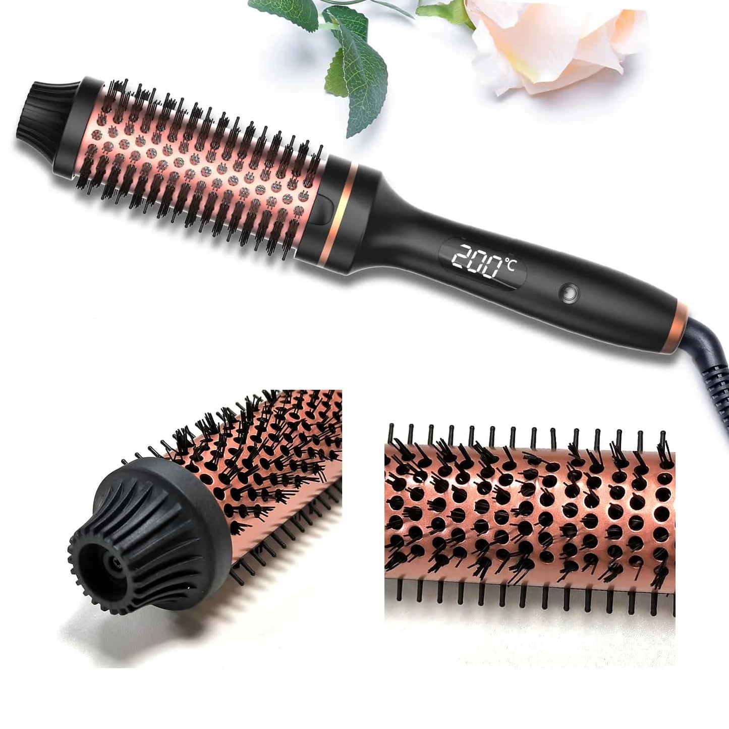 10   Hair Curler Ceramic Curling Iron Anti Scald Double PTC For Women Hot Brush Travel Fast Heating Heated Brush Thermal Brush