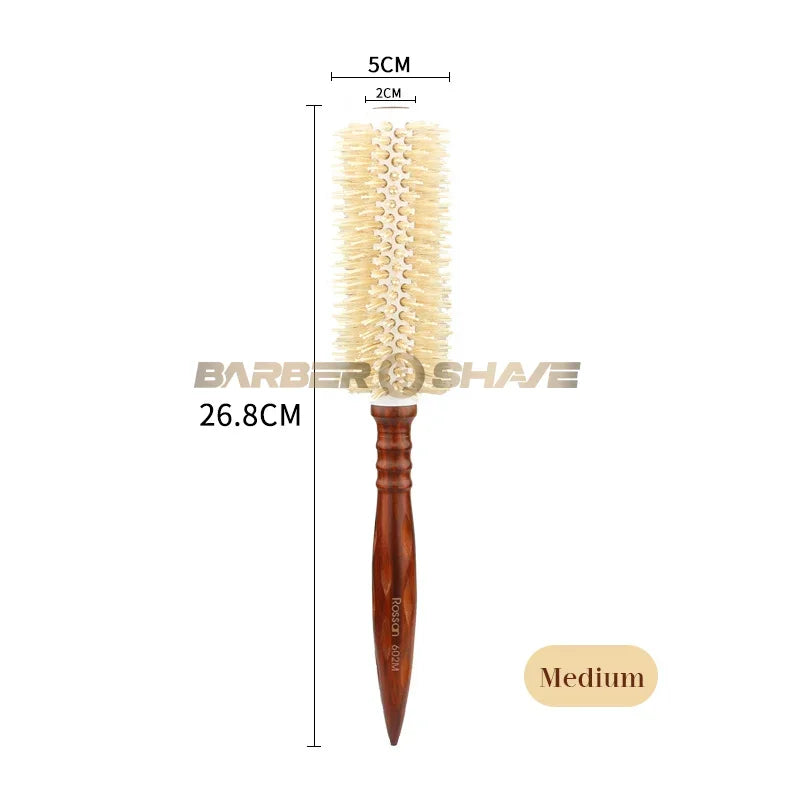 3 Size Salon Hair Curls Brush Antistatic Wooden Hair Round Brush For Hairdressing Nylon And Bamboo Fibre Barber Brushes