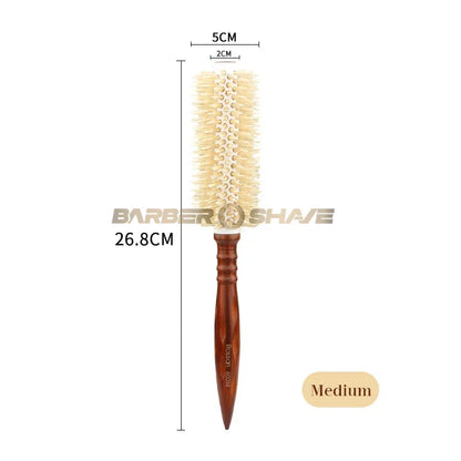 3 Size Salon Hair Curls Brush Antistatic Wooden Hair Round Brush For Hairdressing Nylon And Bamboo Fibre Barber Brushes