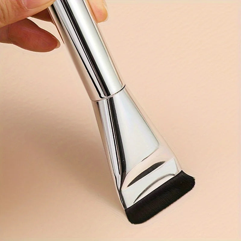 1/2/3pcs Multi-Use Foundation Ultra-Fine Brush and Stainless Steel Makeup Mixing Palette with Spatula Mixing Stick Beauty Tools