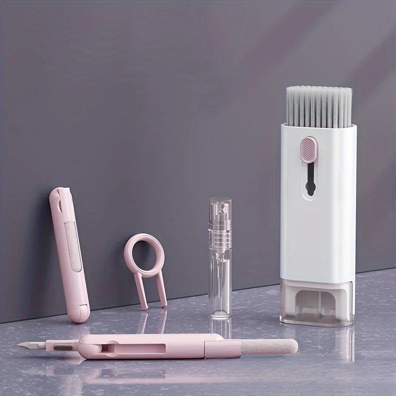 7-in-1 Portable Cleaning Kit: Keyboard, Earphone, Screen, Mini Brushes, Crevice Tool. Travel Gadget | Back to School Essentials