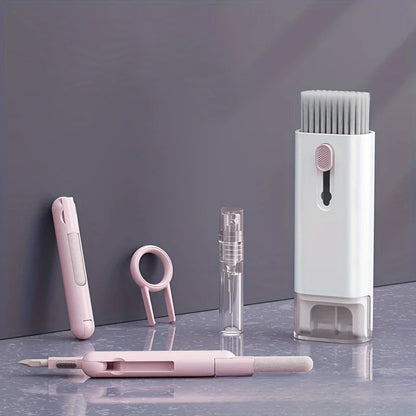 7-in-1 Portable Cleaning Kit: Keyboard, Earphone, Screen, Mini Brushes, Crevice Tool. Travel Gadget | Back to School Essentials