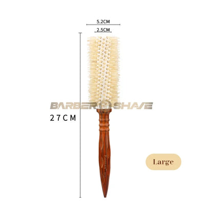 3 Size Salon Hair Curls Brush Antistatic Wooden Hair Round Brush For Hairdressing Nylon And Bamboo Fibre Barber Brushes