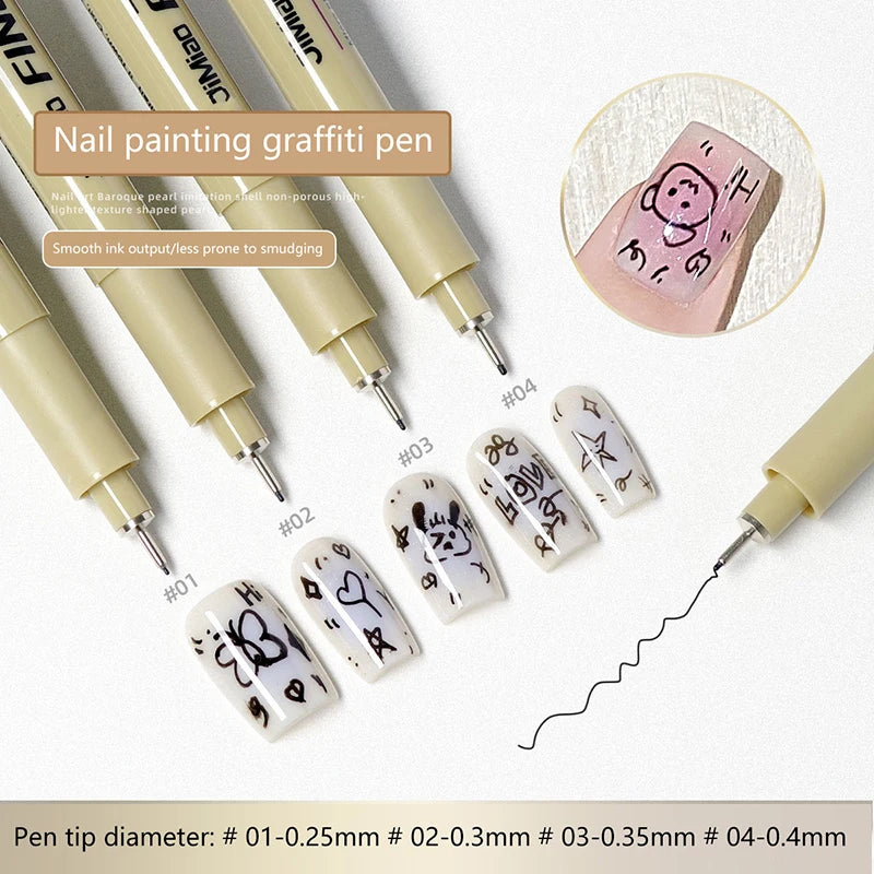 Nail Art Graffiti Line Pen Gel Painting Waterproof Wire Drawing Pen Detail Sketching Pen Nail Design Tools
