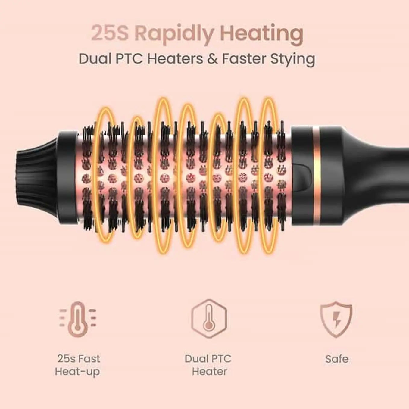 10   Hair Curler Ceramic Curling Iron Anti Scald Double PTC For Women Hot Brush Travel Fast Heating Heated Brush Thermal Brush