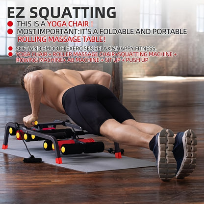 1pc Full-Body Fitness Workout Machine: Abdominal Trainer, Back Stretcher, Squat Trainer, Sit-up Exercise Trainer, Push-up Board for Core Strength and Muscle Building