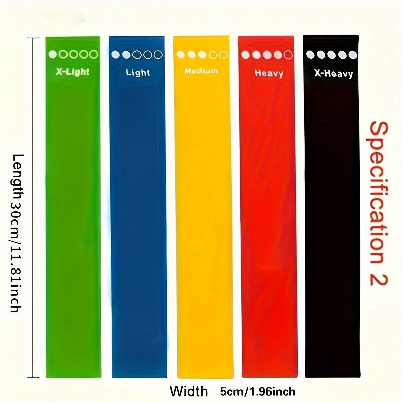 5pcs Resistance Bands, Exercise Bands, Workout Bands For Whole-Body Fitness, Booty, Leg, Arm, Stretching, Home Gym, Fitness, Yoga & Pilates